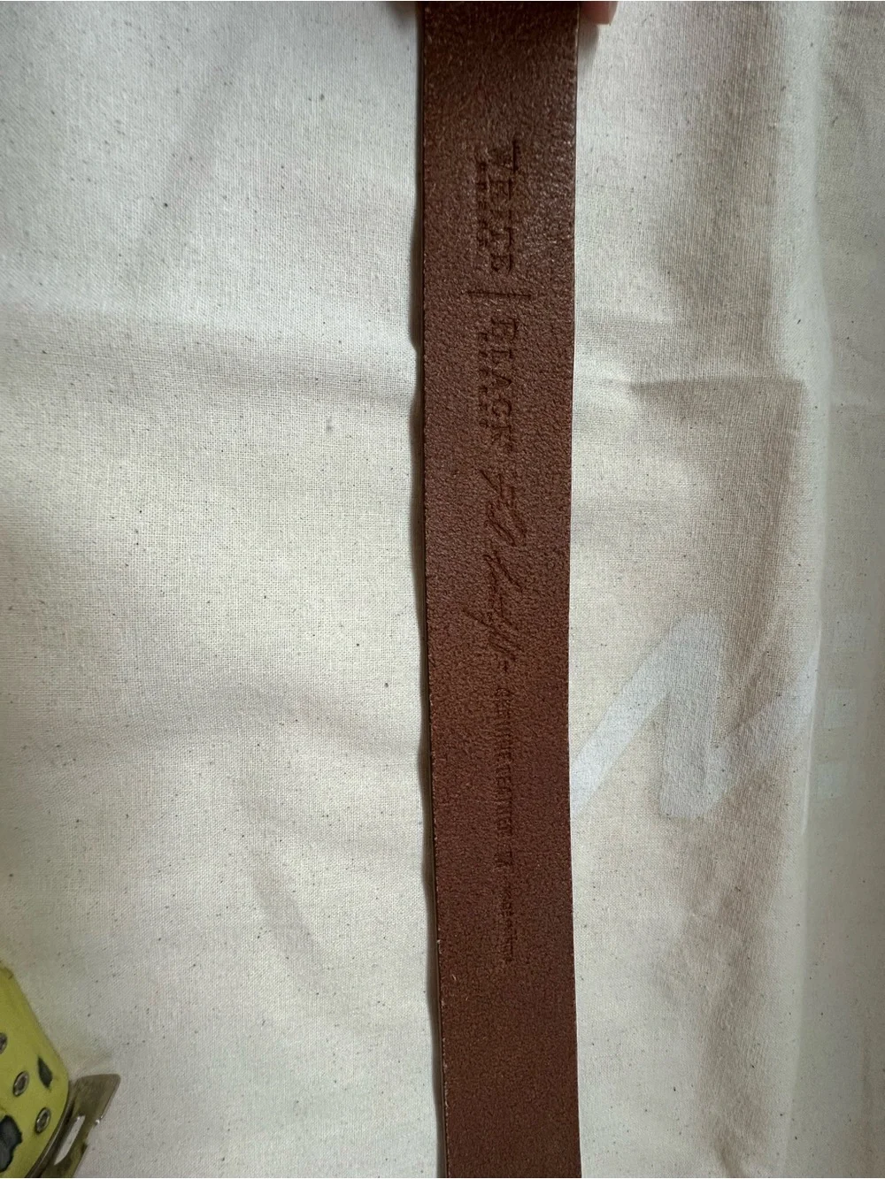 WHBM Cognac Brown Leather O-Ring Loop Wrap Belt M/L